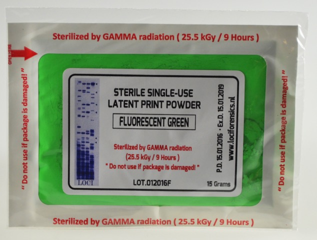 Single Use DNA-Free (Gamma) Fluorescent Green Powder, 15 grams, 5 x 1 pcs