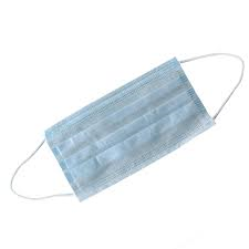 Surgical mask, non-woven, 3-layers, with elastic, blue, 50 pcs